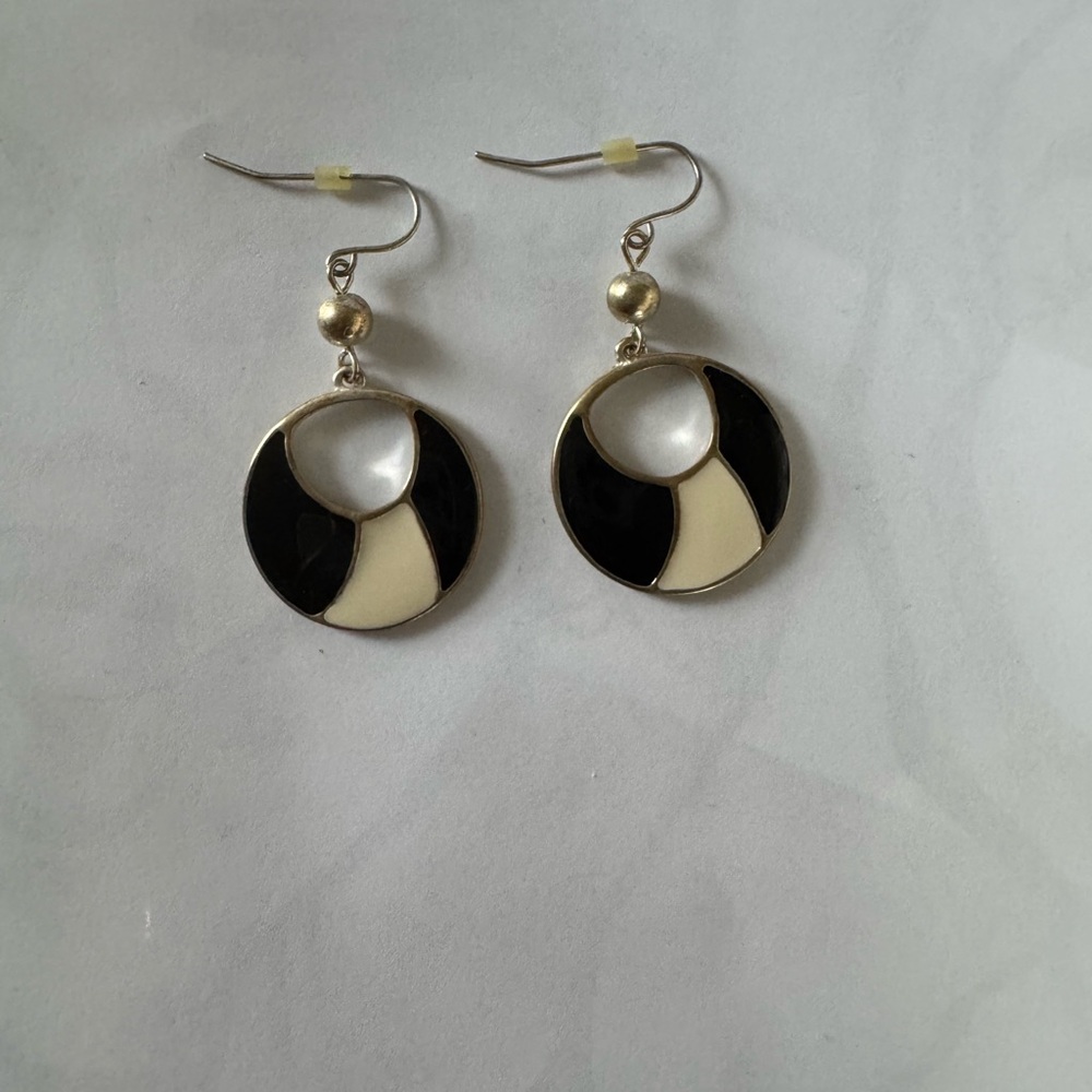 Elegant Black and White Earrings